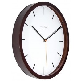 Designové nástěnné hodiny 3156br Nextime Company Wood 35cm