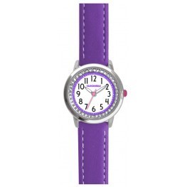 Fialové třpytivé dívčí hodinky se kamínky CLOCKODILE SPARKLE CWG5092