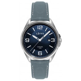 Pánské hodinky LAVVU LWM0094 HERNING Blue/Top Grain Leather