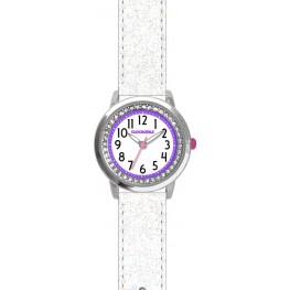 CLOCKODILE CWG5121 Bílé třpytivé dívčí dětské hodinky se kamínky SPARKLE