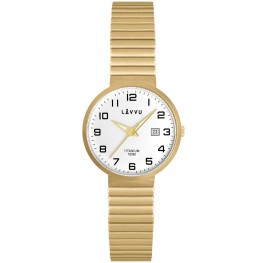 LAVVU LWL5041 Titanové pružné hodinky s vodotěsností LUNDEN Small Gold