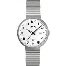 LAVVU LWM0220 Titanové pružné hodinky s vodotěsností LUNDEN White
