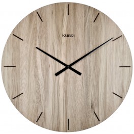 KUBRi 0121 - velké dubové hodiny české výroby o průměru 60 cm