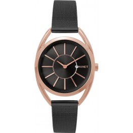 MINET Rose gold dámské hodinky ICON BLACK MESH MWL5096