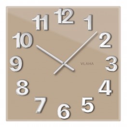 Vlaha VCT1102 - GLASSICO Skleněné béžové hodiny vyrobené v Čechách
