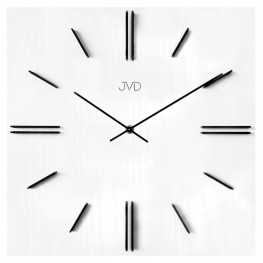 JVD HC45.3 - Moderní bílé hodiny s černými 3D číslicemi