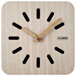 KUBRi 0151 - 20 cm hodiny z dubového masívu včetně dřevěných ručiček