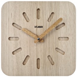 KUBRi 0155 - 30 cm hodiny z dubového masívu včetně dřevěných ručiček