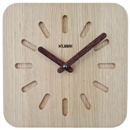 KUBRi 0154 - 40 cm hodiny z dubového masívu včetně dřevěných ručiček