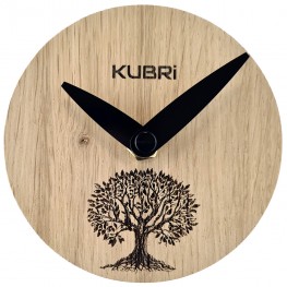 KUBRi 0013C - Miniaturní dubové hodiny se stromem života