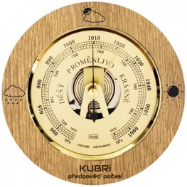 KUBRi 0200 - špičkový barometr v dubovém rámu od českého výrobce
