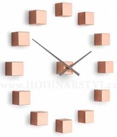 Designové nástěnné nalepovací hodiny Future Time FT3000CO Cubic copper