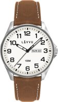 Ocelové pánské hodinky LAVVU LWM0143 BERGEN White / Top Grain Leather