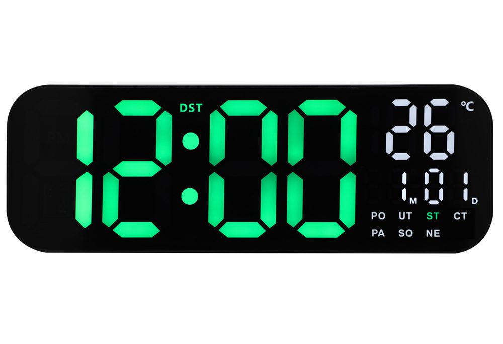 JVD DH9016.1 - Digitální stále svítící hodiny s datumem a dnem v týdnu v češtině