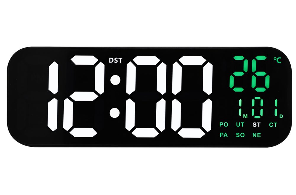 JVD DH9016.3 - Digitální stále svítící hodiny s datumem a dnem v týdnu v češtině