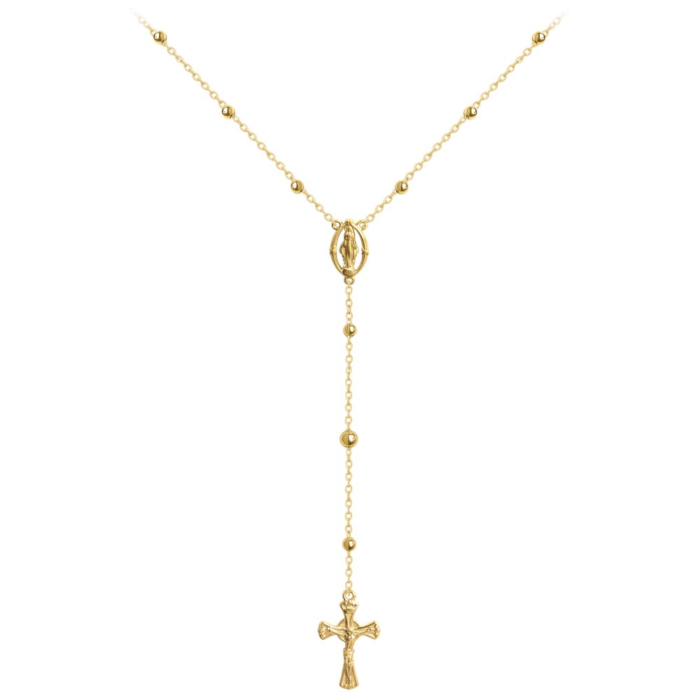 MINET Pozlacený stříbrný náhrdelník RŮŽENEC