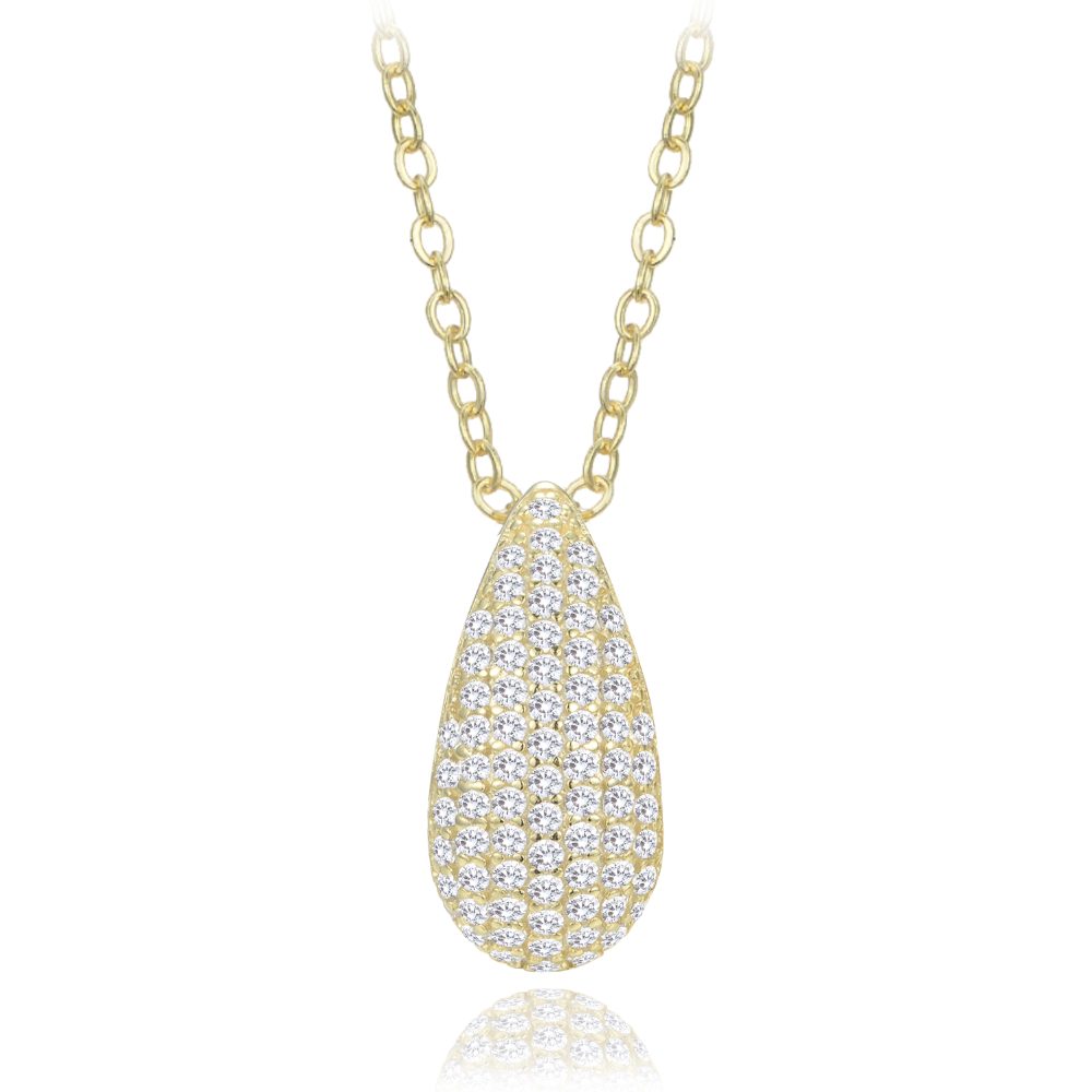 MINET Pozlacený stříbrný náhrdelník kapka