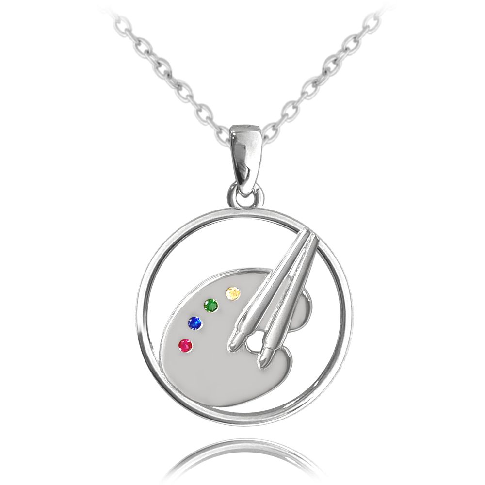 MINET Stříbrný náhrdelník MALÍŘSKÁ PALETA