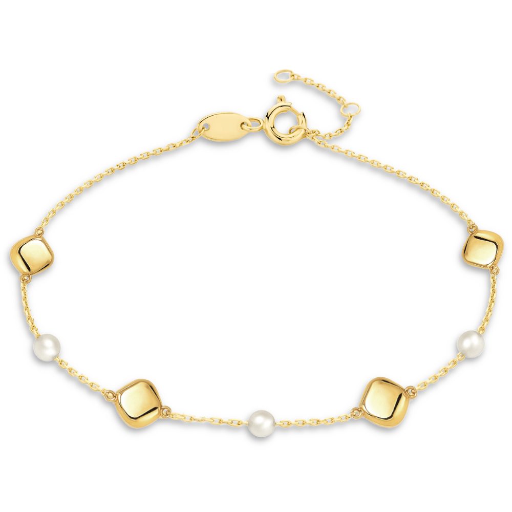 MINET Zlatý náramek s přírodními perlami Au 585/1000 1