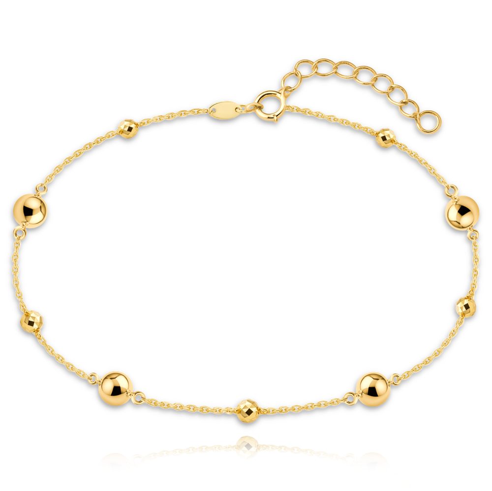 MINET Zlatý řetízek na kotník s kuličkami Au 585/1000 1