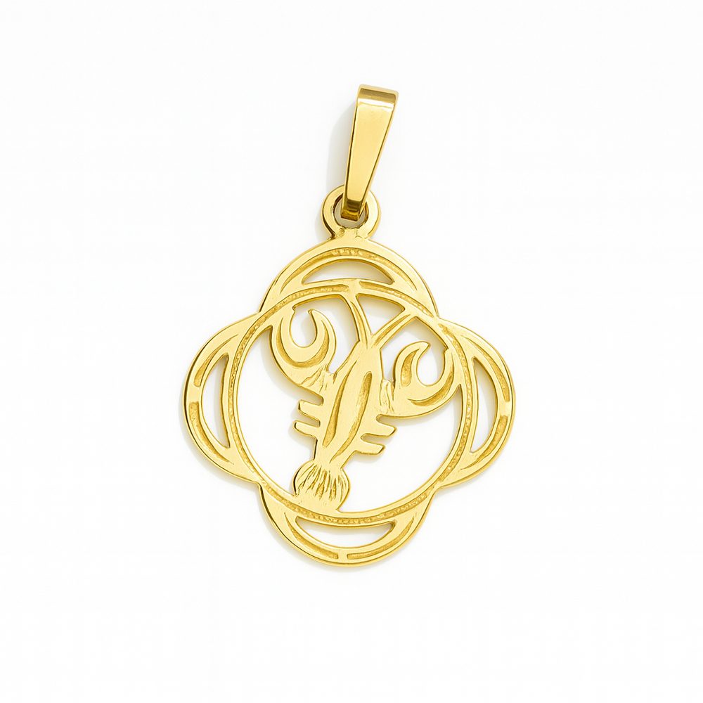 Stříbrný zlacený přívěs zvěrokruh Rak čtyřlístek