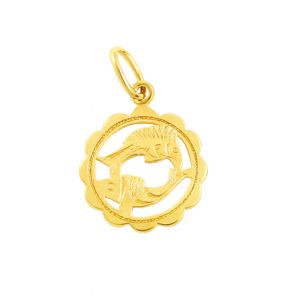 Stříbrný zlacený přívěs zvěrokruh Ryby kytička