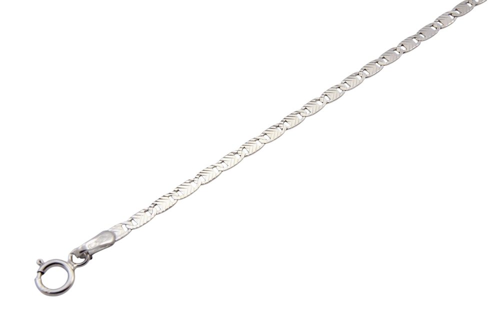 Zlatý 585/1000 náramek z bílého zlata žiletkový 1635