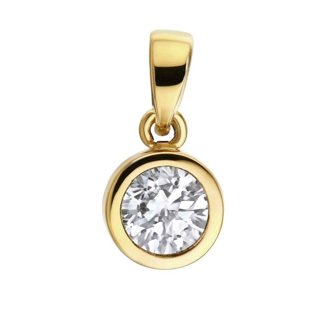 Zlatý 585/1000 přívěs se zirkonem TU-4014