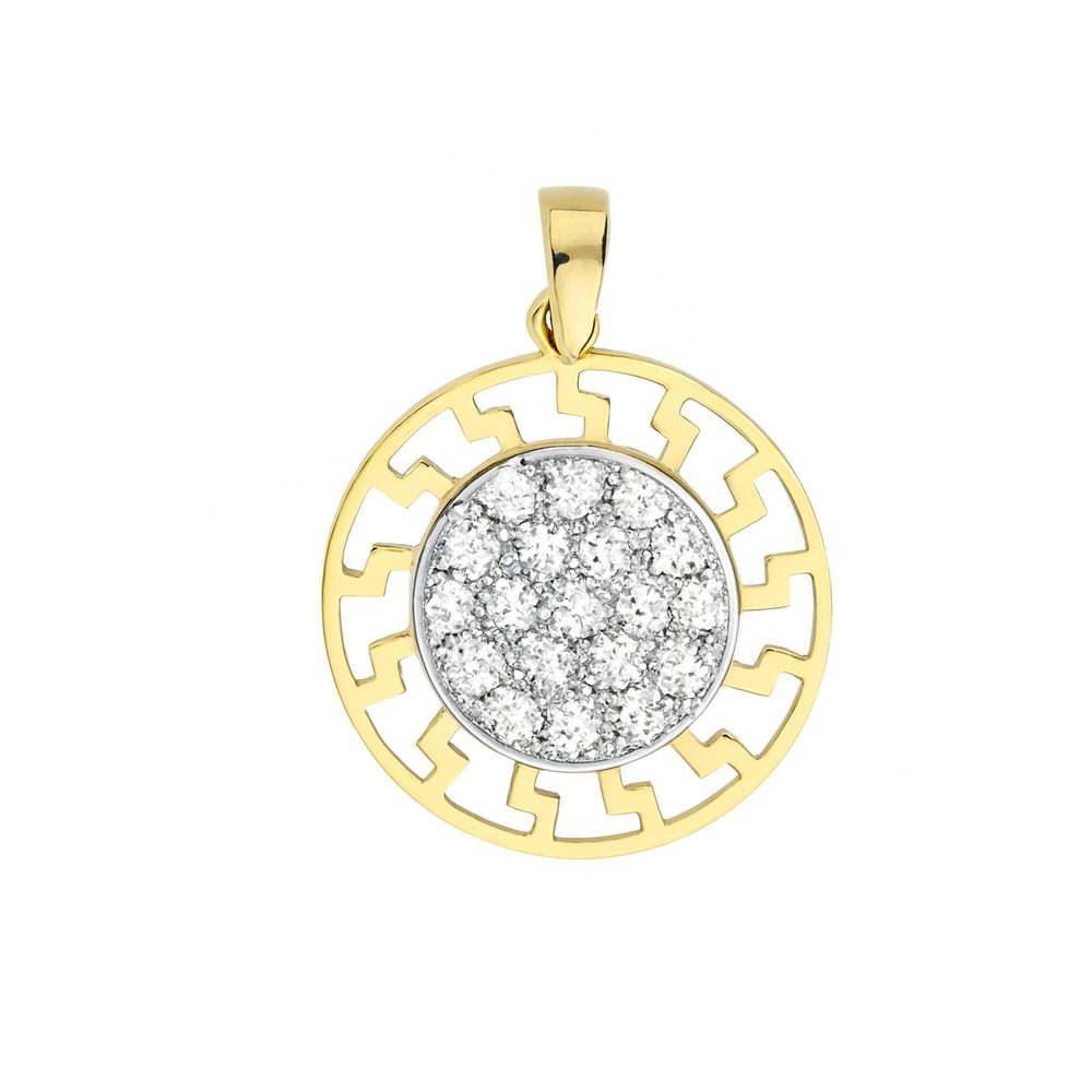 Zlatý 585/1000 přívěs se zirkony TU-4020