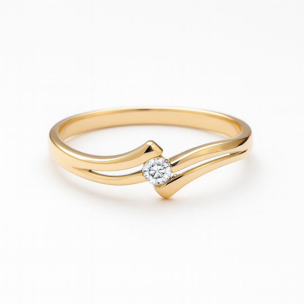 Zlatý 585/1000 prsten s briliantem 381.0107 0