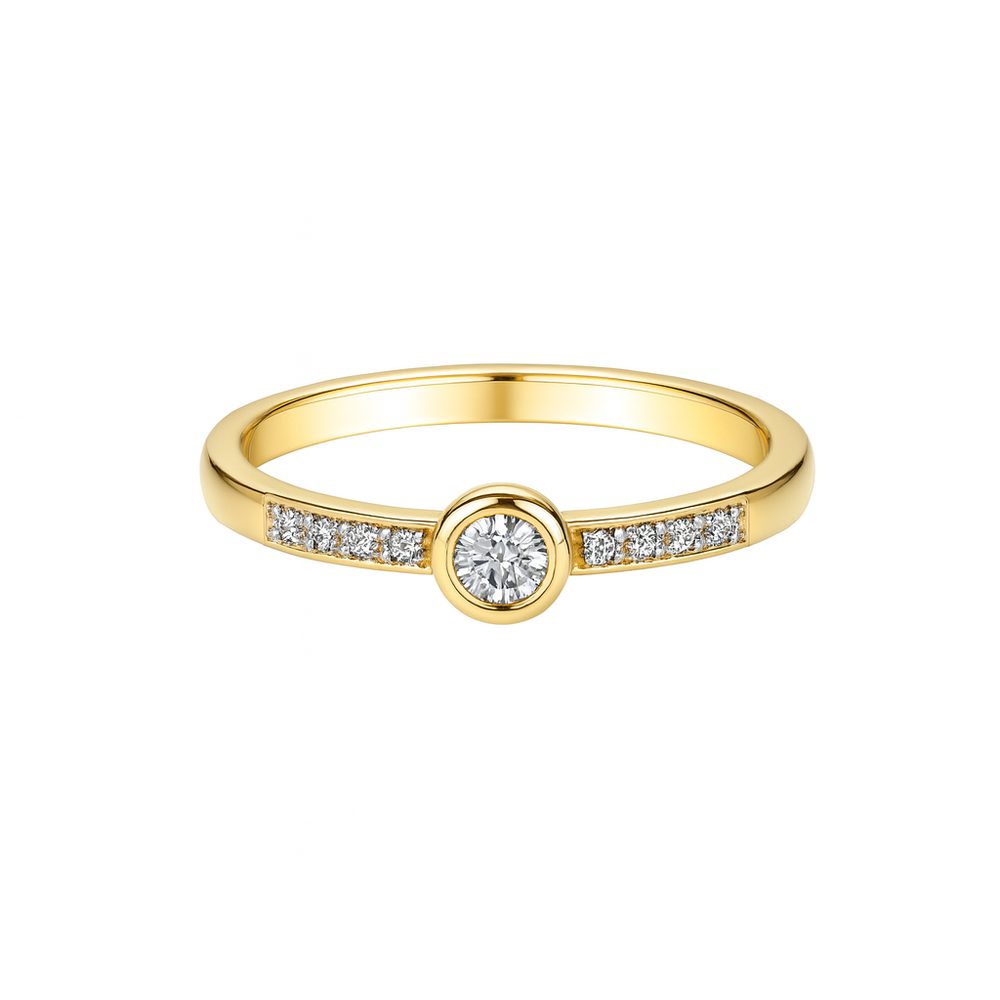 Zlatý 585/1000 prsten s briliantem 381.1253 0