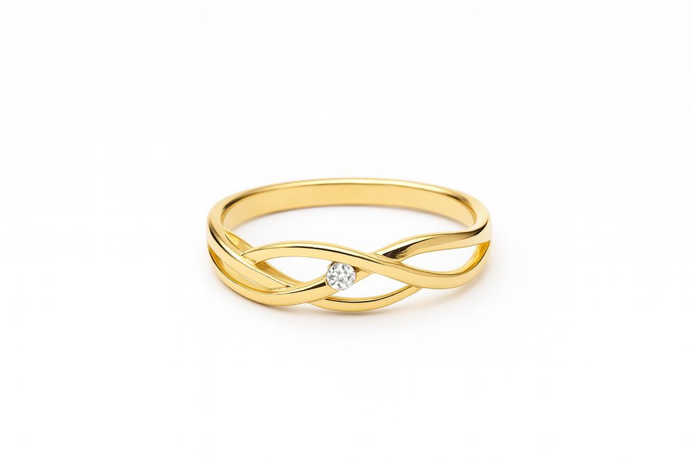 Zlatý 585/1000 prsten s briliantem 391.3076 0