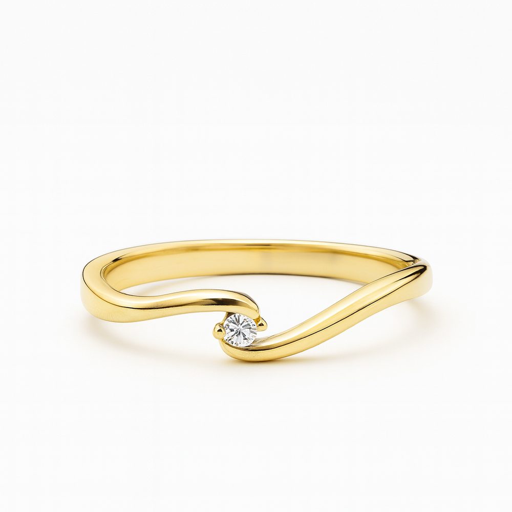 Zlatý 585/1000 prsten s brilianty 381.0726 59 0