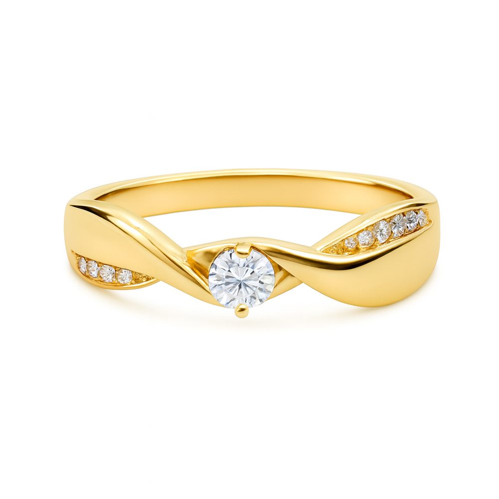 Zlatý 585/1000 prsten s brilianty 381.2838 0