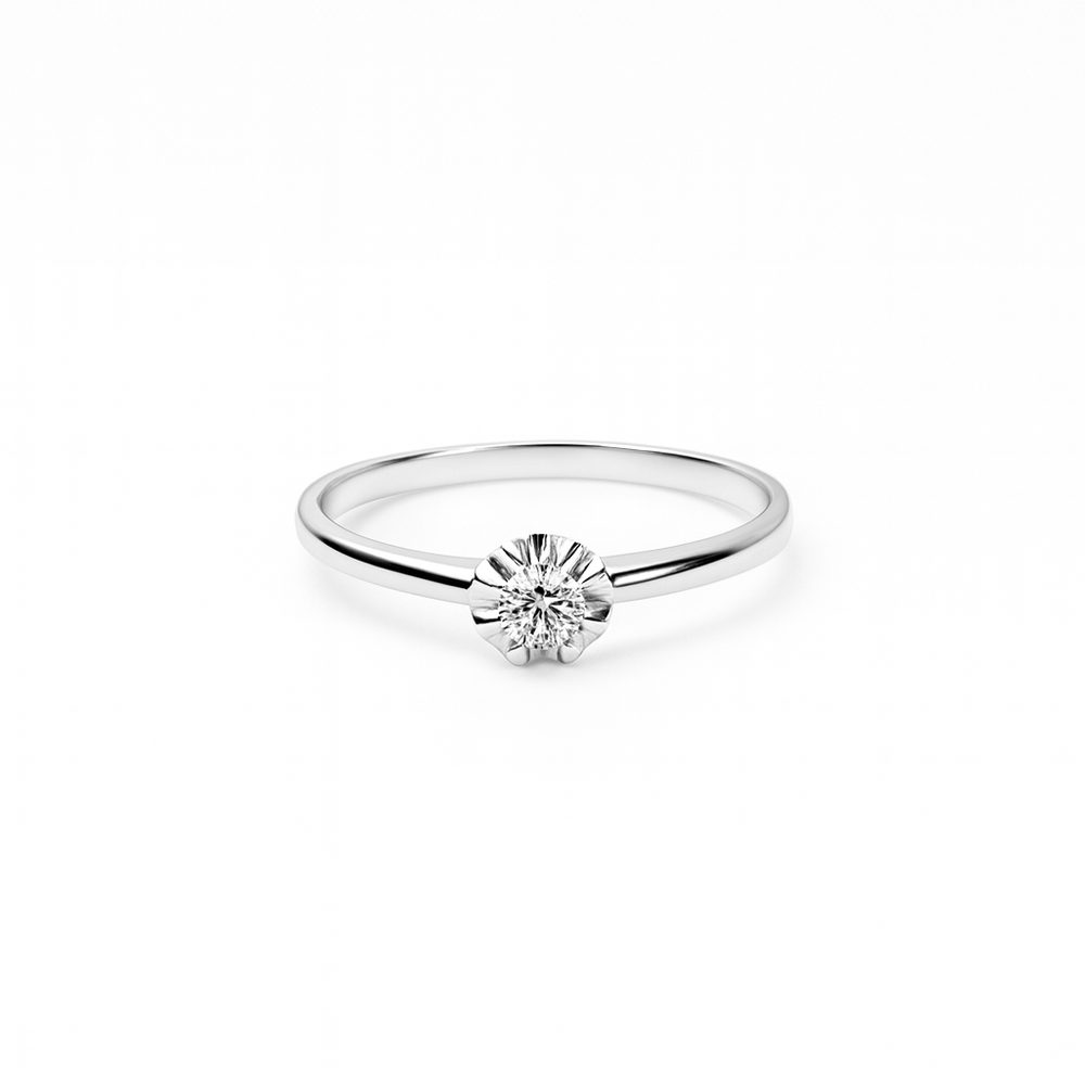 Zlatý 585/1000 prsten z bílého zlata s briliantem 386.2602 0