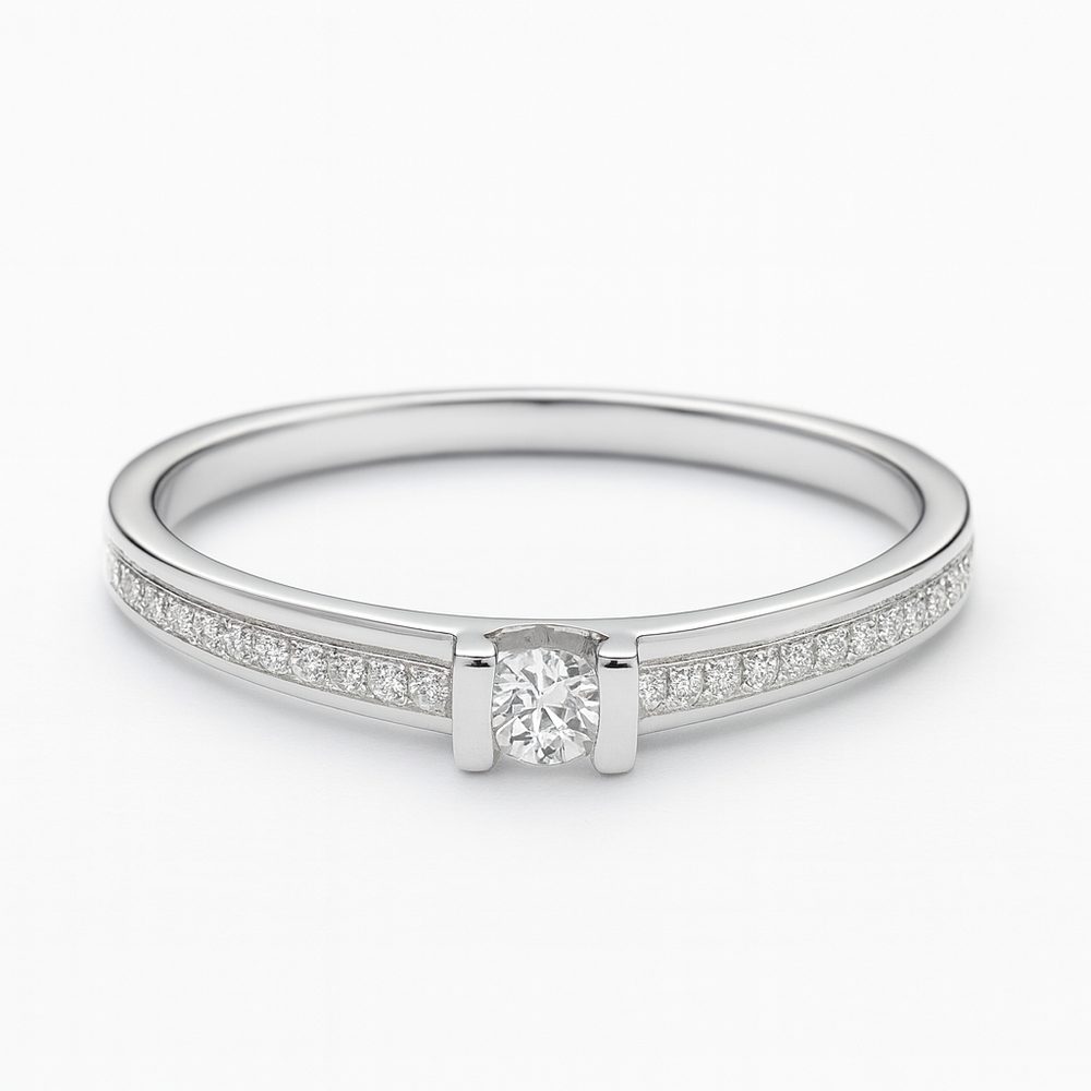 Zlatý 585/1000 prsten z bílého zlata s brilianty 386.0830 0