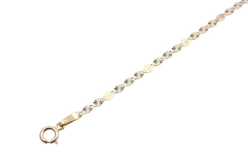 Zlatý 585/1000 řetízek vícebarevný žiletkový 1539