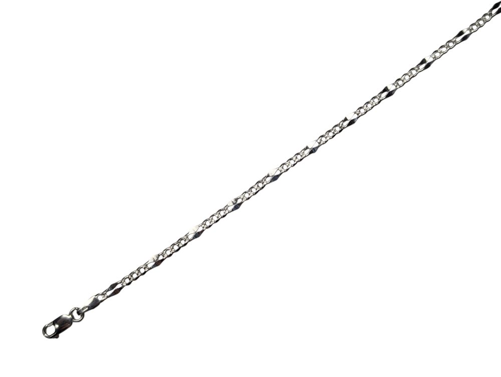 Zlatý 585/1000 řetízek z bílého zlata figaro 1285