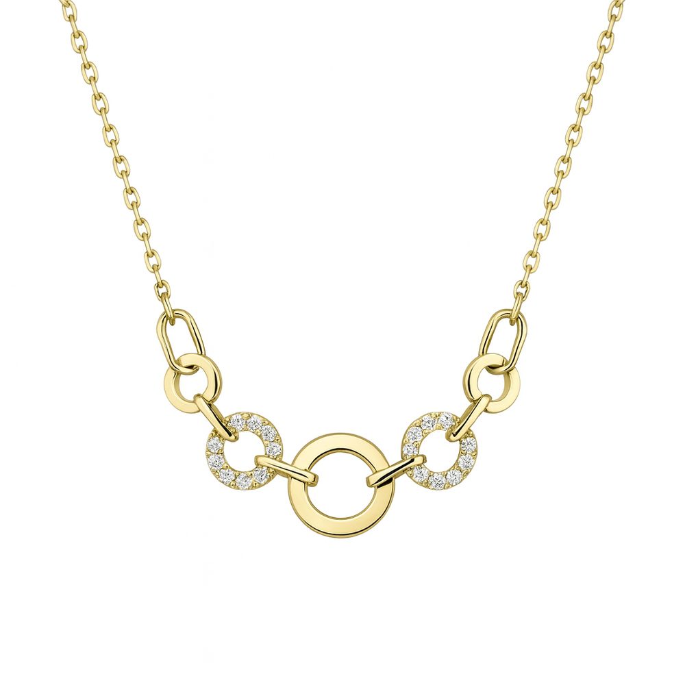 Zlatý náhrdelník se zirkony