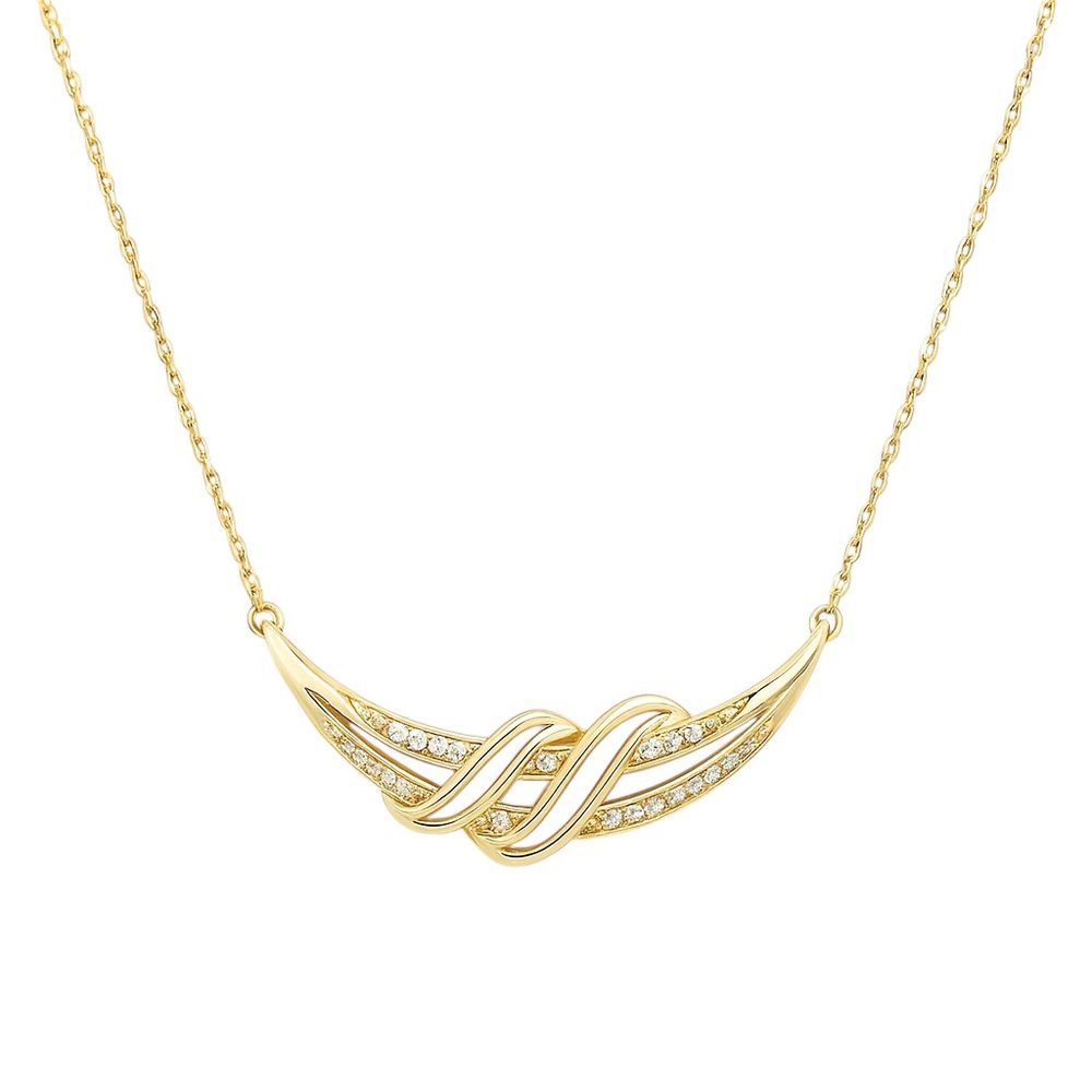 Zlatý náhrdelník se zirkony