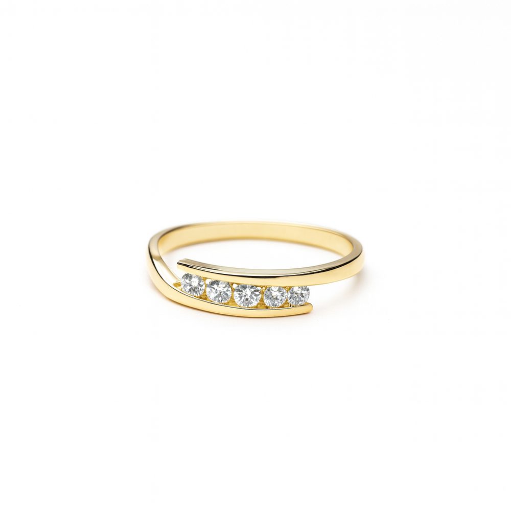 Zlatý prsten se zirkony