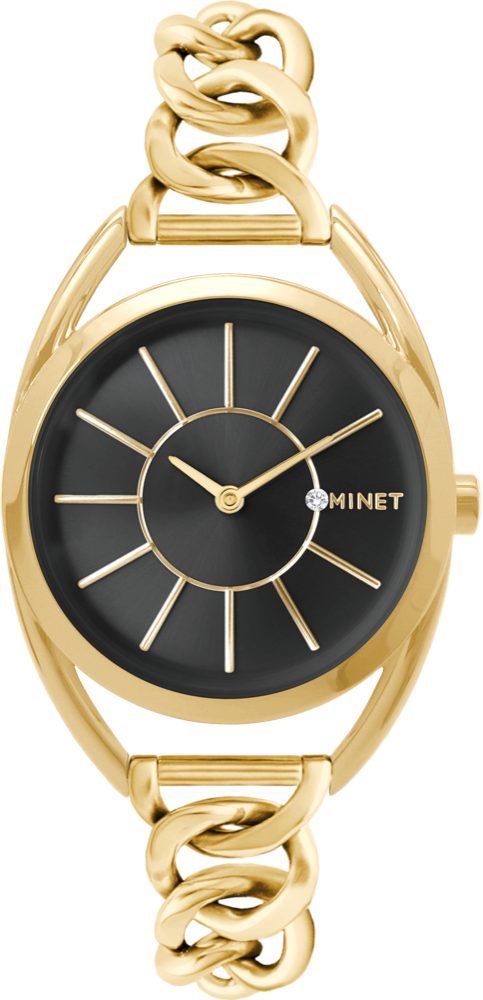 MINET Černo-zlaté dámské hodinky ICON BLACK MWL5230