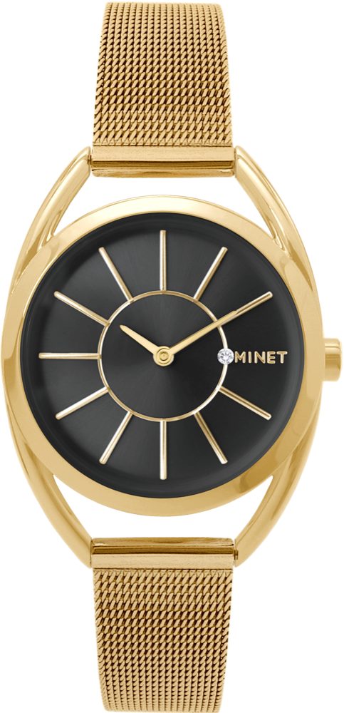 MINET Černo-zlaté dámské hodinky ICON BLACK MWL5239