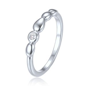 MINET Elegantní stříbrný prsten s bílým zirkonem JMAS0311SR