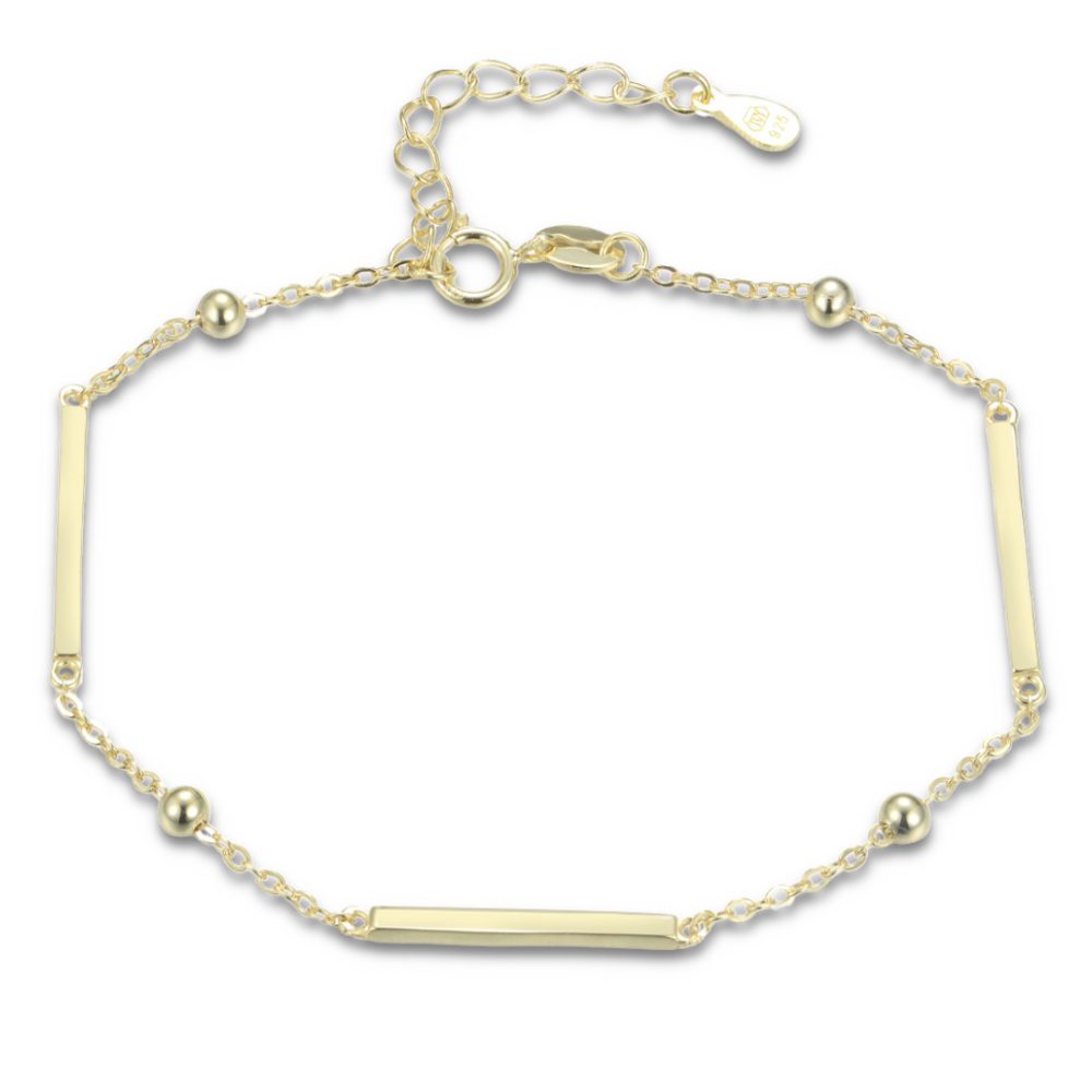 MINET Pozlacený stříbrný náramek s tyčkami