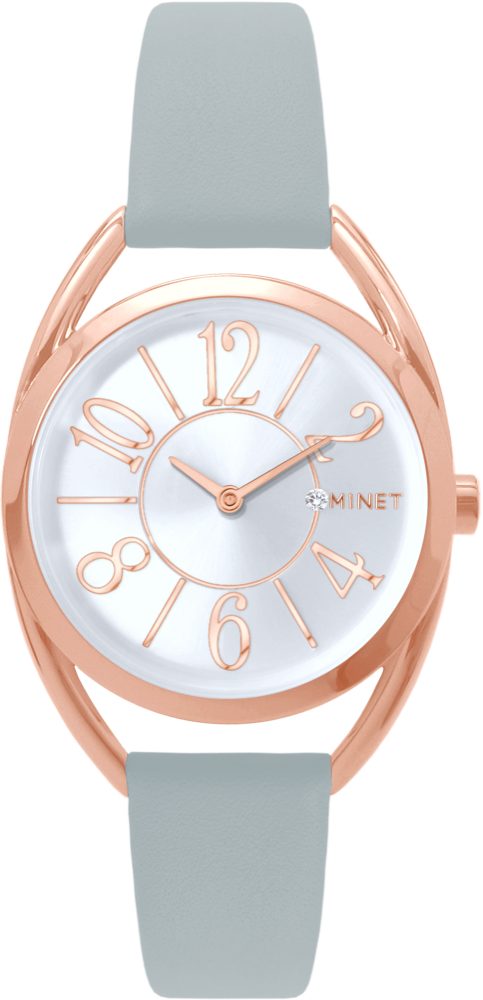 MINET Rose gold dámské hodinky s čísly ICON PINK MWL5249