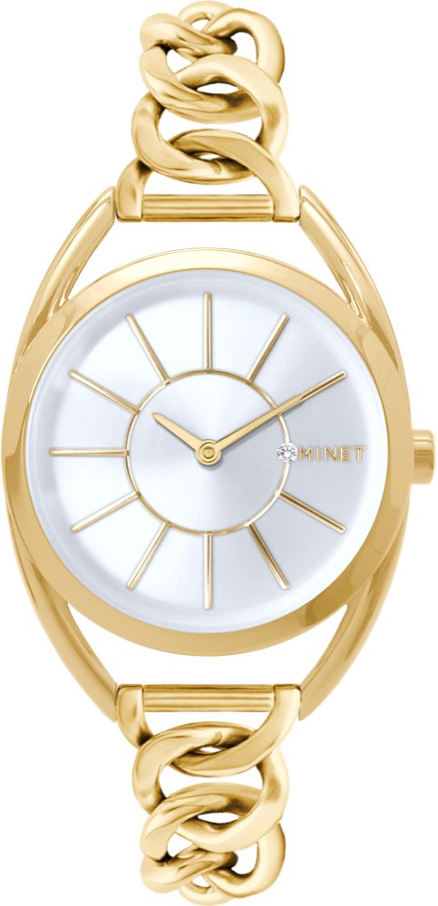 MINET Stříbrno-zlaté dámské hodinky s čísly ICON GOLD MWL5233