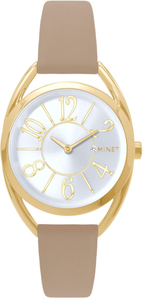 MINET Stříbrno-zlaté dámské hodinky s čísly ICON GOLD MWL5248